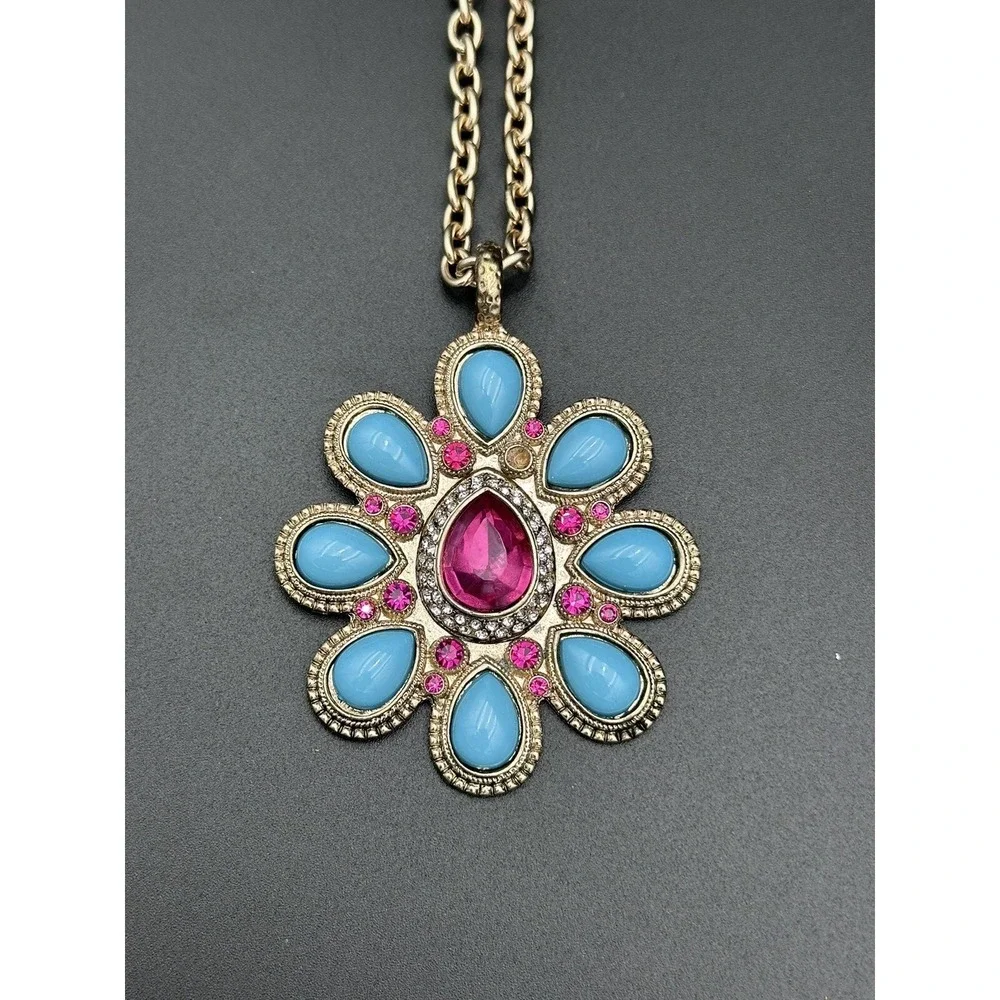 R.J.‎ Graziano Vintage Glass Stone Southwest Pendant Necklace